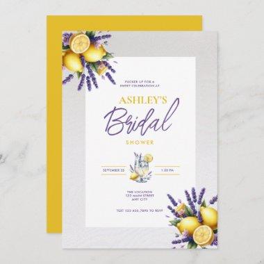 Lemon Lavender Bridal Shower Invitations