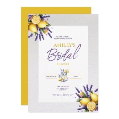 Lemon Lavender Bridal Shower Invitations