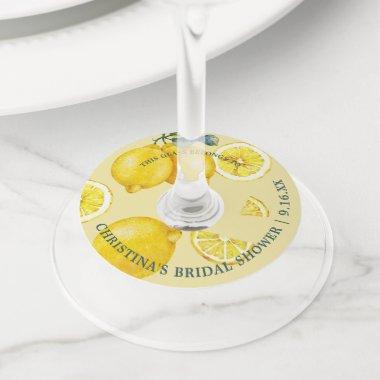 Lemon Lemon Bridal Shower Identifier Wine Glass Tag