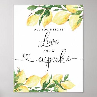 Lemon Love and Cupcake Bridal Shower Sign