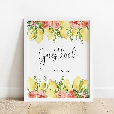 Lemon Main Squeeze Bridal Shower Guest Book Poster