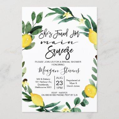 Lemon Main Squeeze Bridal Shower Invitations