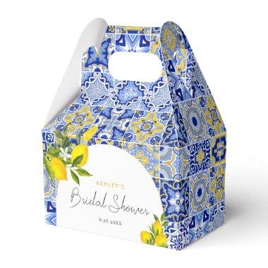 Lemon Mediterranean Boho Arch Bridal Shower Favor Boxes