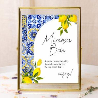 Lemon Mediterranean Boho  Mimosa Bar Poster