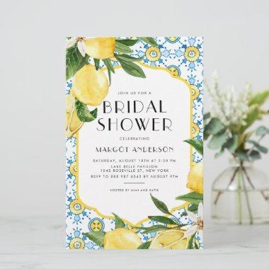 Lemon Mediterranean Bridal Shower Invitatation