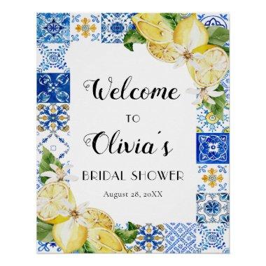 Lemon Mediterranean Bridal Shower Welcome Poster