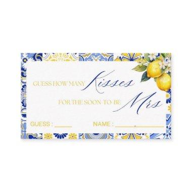 Lemon Mediterranean How Many Kisses Bridal Game Enclosure