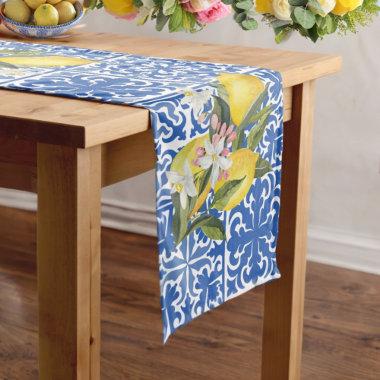 Lemon & Mediterranean Tile Wedding  Medium Table Runner