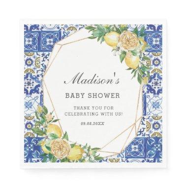 Lemon Meditteranean Birthday Bridal Baby Shower Napkins