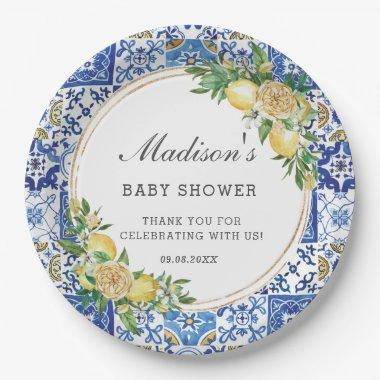 Lemon Meditteranean Birthday Bridal Baby Shower Paper Plates