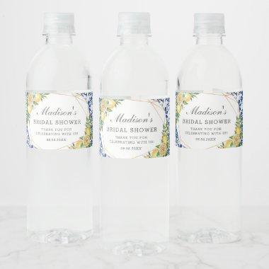 Lemon Meditteranean Birthday Bridal Baby Shower Water Bottle Label