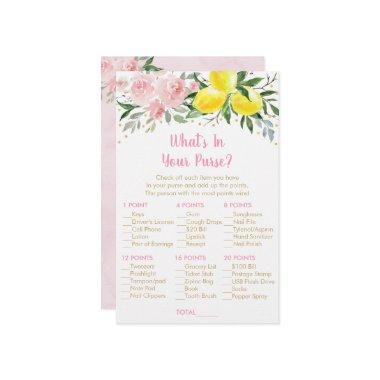 Lemon Pink Gold Floral What's In Your Purse Game