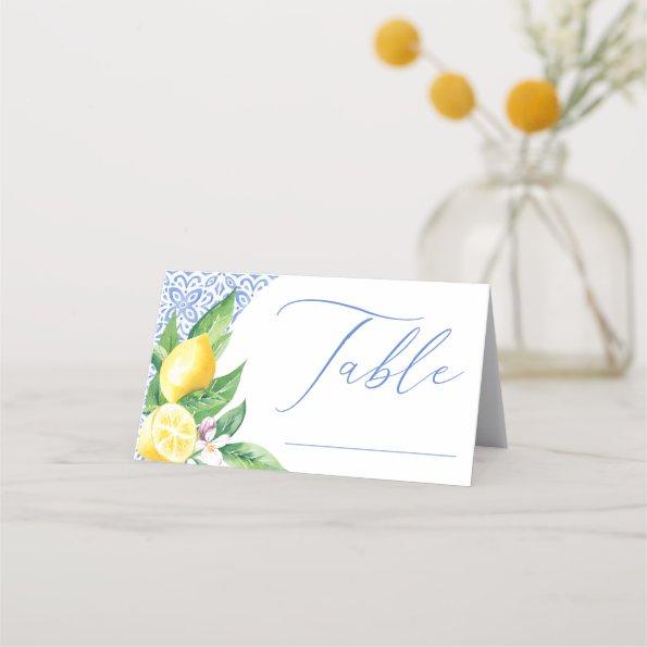 Lemon Positano Blue Tile  Table Place