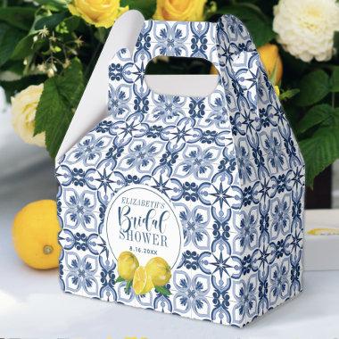 Lemon Positano Italian Blue Tile Favor Box