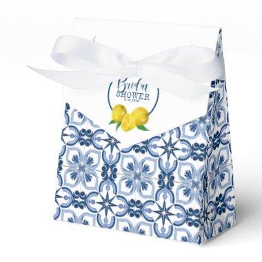Lemon Positano Italian Blue Tile Favor Boxes