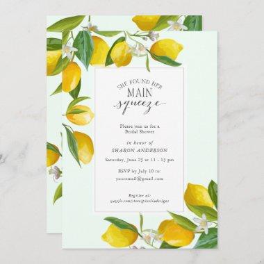 Lemon She found her main squeeze Bridal Shower In Invitations