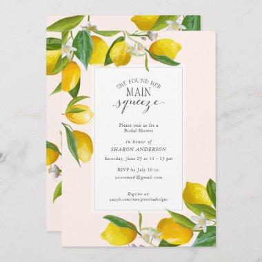 Lemon She found her main squeeze Bridal Shower Inv Invitations