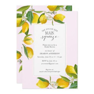 Lemon She found her main squeeze Bridal Shower Inv Invitations