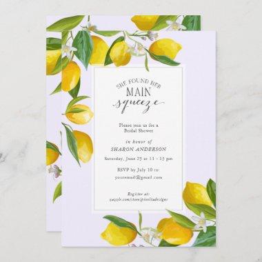 Lemon She found her main squeeze Bridal Shower Invitations