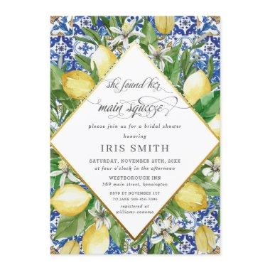 Lemon She Found Her Main Squeeze Bridal Shower Invitations