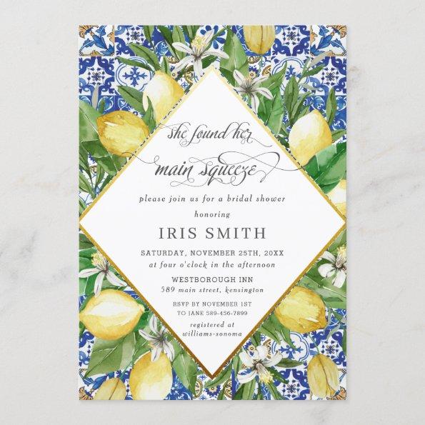 Lemon She Found Her Main Squeeze Bridal Shower Invitations