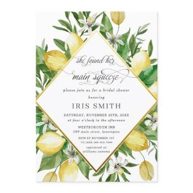 Lemon She Found Her Main Squeeze Bridal Shower Invitations