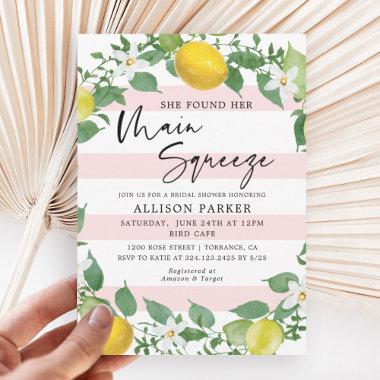 Lemon She Found Her Main Squeeze Bridal Shower Invitations