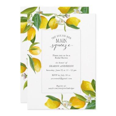 Lemon She found her main squeeze Bridal Shower Invitations