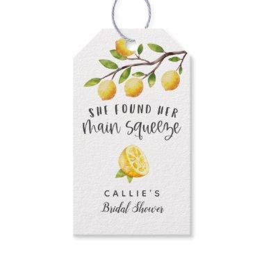Lemon She Found Her Main Squeeze Favor Gift Tags