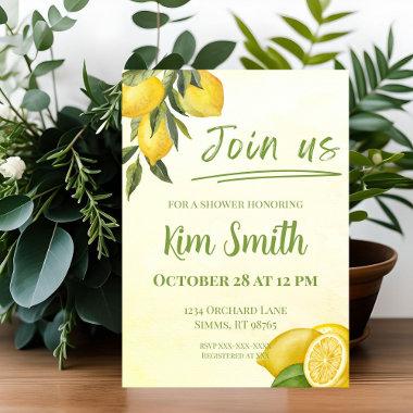 Lemon Shower Invitations
