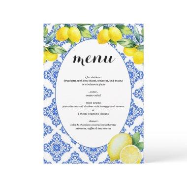 Lemon Shower Menu