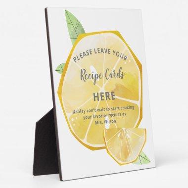 Lemon Slices Bridal Shower Recipe Invitations Sign Plaque