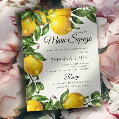 Lemon Squeeze Elegant Bridal Shower Invitations