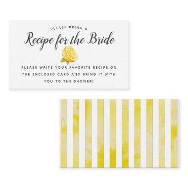 Lemon Theme Bridal Shower Recipe Request Invitations