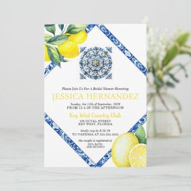 Lemon Tile Bridal Shower Invitations