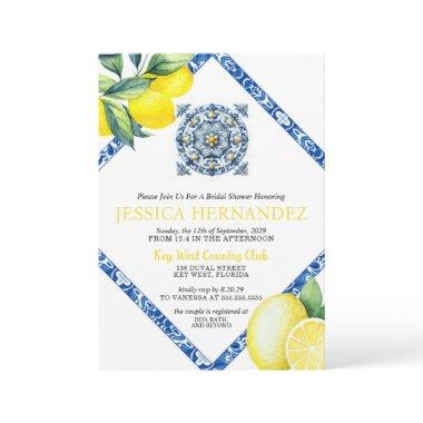 Lemon Tile Bridal Shower Invitations