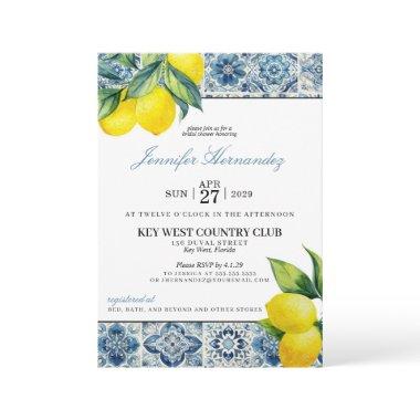 Lemon Tile Bridal Shower Invitations