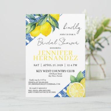 Lemon Tile Bridal Shower Invitations