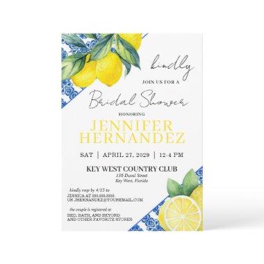 Lemon Tile Bridal Shower Invitations