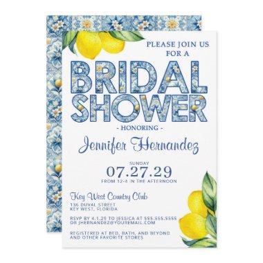 Lemon Tile Bridal Shower Invitations