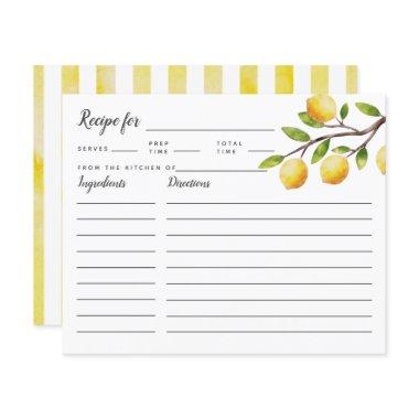 Lemon Tree Bridal Shower Recipe Invitations