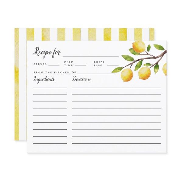 Lemon Tree Bridal Shower Recipe Invitations