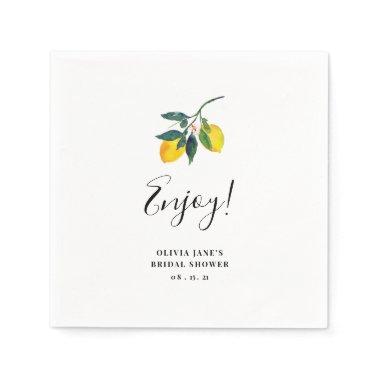 Lemon Tropical Bridal Shower Napkins