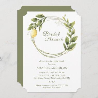 Lemon Watercolor Bridal Brunch Invitations