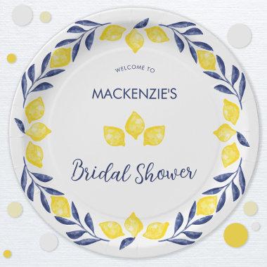 Lemon Watercolor  Personalized Paper Plates