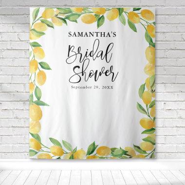 Lemon Watercolor Citrus Fruit Bridal Shower Tapestry