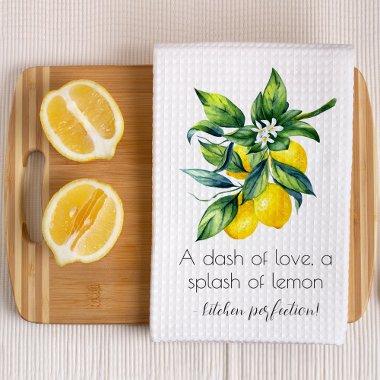 Lemon Watercolor Rustic Kitchen Towel