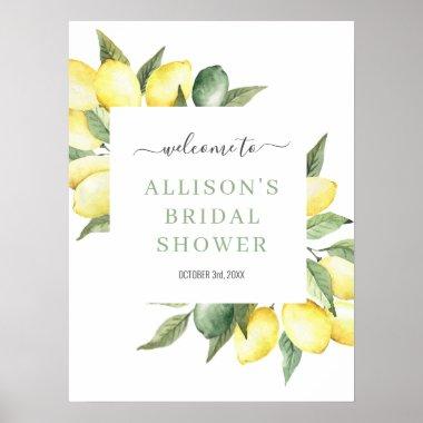 Lemon Watercolor Welcome Bridal Shower Sign