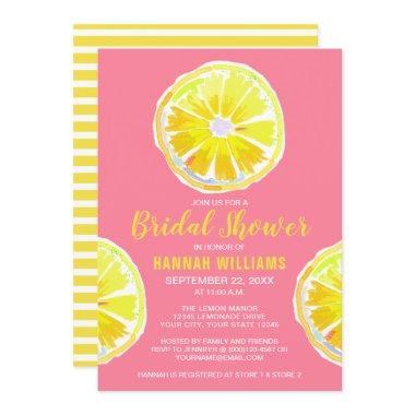 Lemon Watercolor with Pink