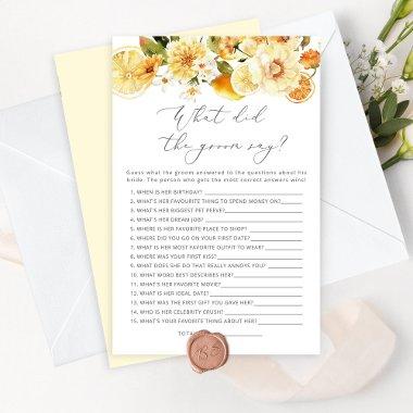 Lemon What did the groom say  game